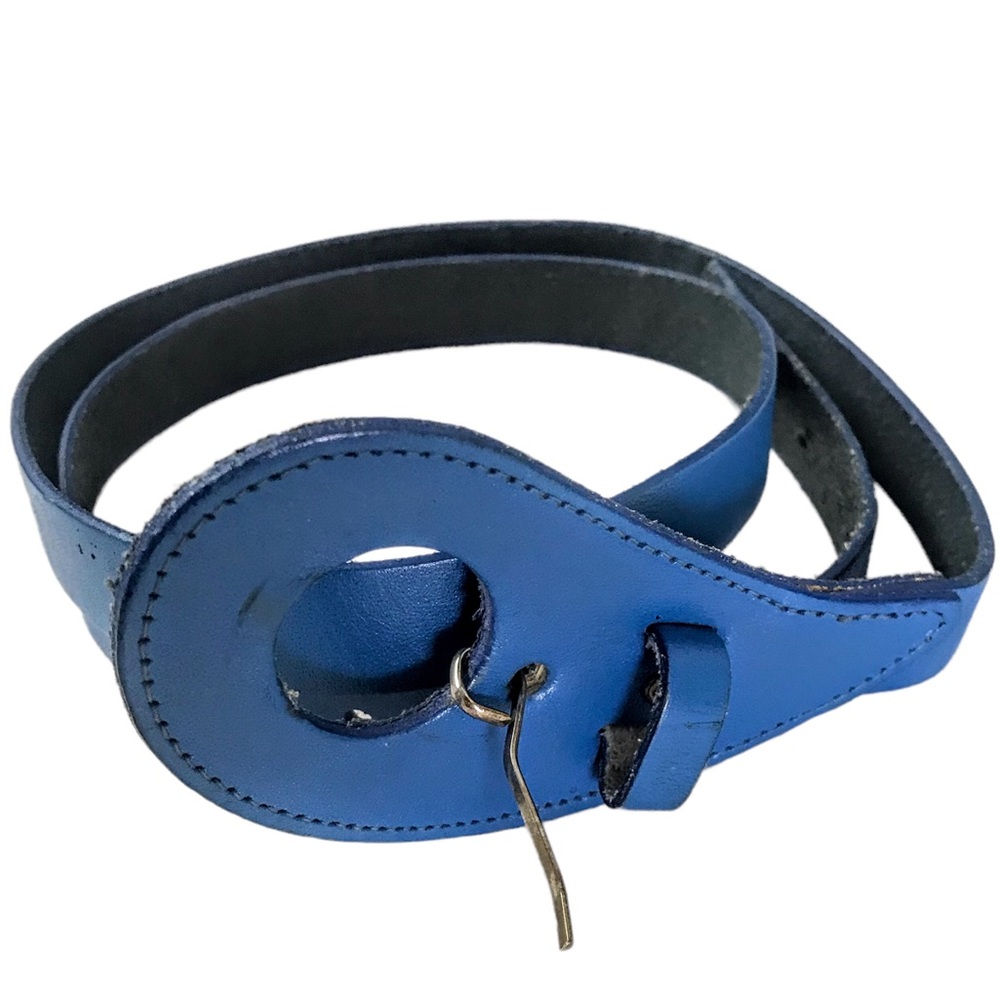 Cobalt Blue Belt Skinny Oval Buckle Bright